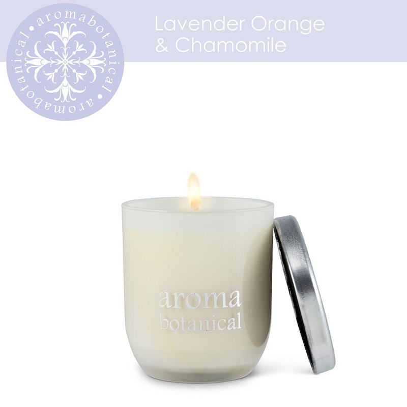 Bougie parfumée lavande orange et camomille, H 3 po x l 3 po x P 3 po