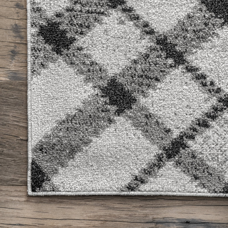 Tapis gris / noir Bonita, Rectangle 4 pi x 6 pi