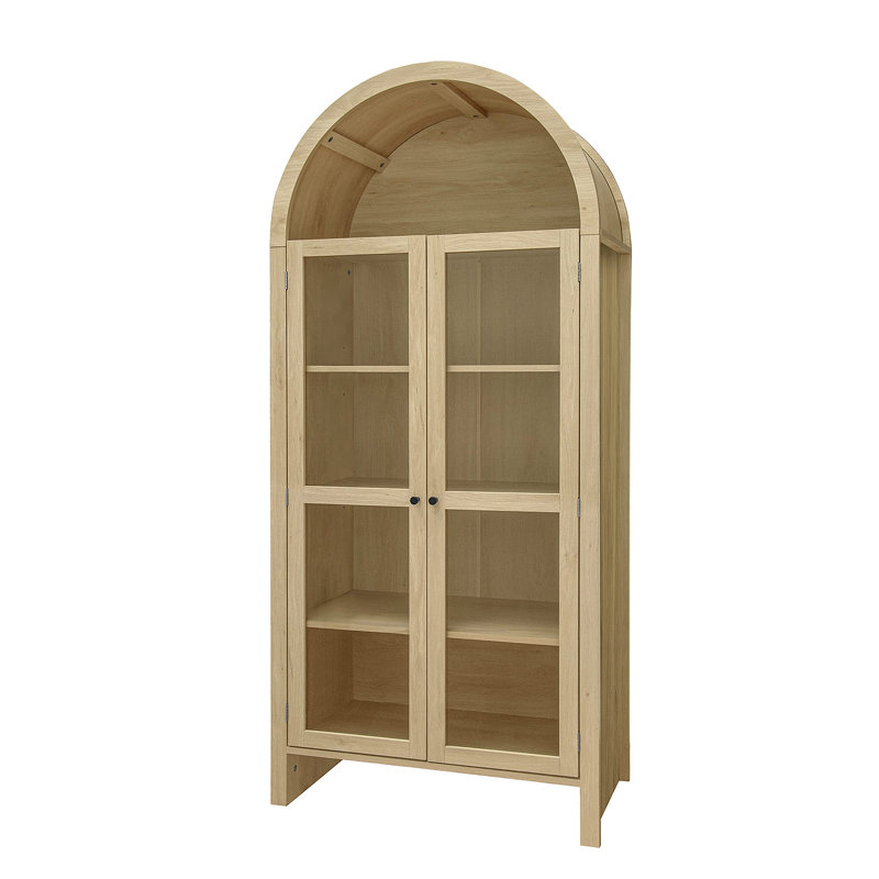 Garde-manger arqué de 70,28 po de hauteur, armoires de cuisine en bois de style campagne moderne, armoire de rangement arquée avec tablettes réglables, armoire polyvalente pour la cuisine, la salle à manger et le salon