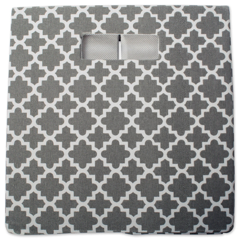 Cube en tissu treillis, Gris, H 13 po x l 13 po x p 13 po