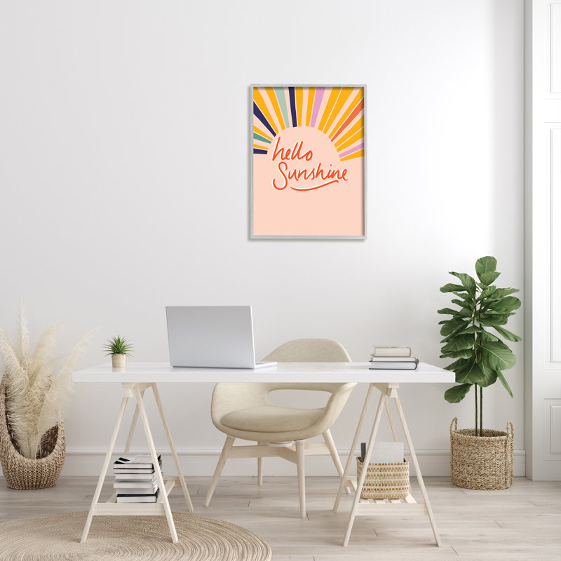 Hello Sunshine - art textuel sur toile, Estampe numérique Farmhouse, H 30 po x l 24 po