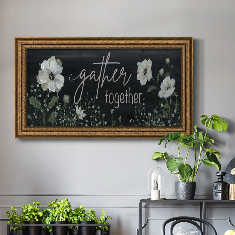 «Gather Together», peinture sur toile à cadre unique, H 21 po x l 37 po x P 1 po