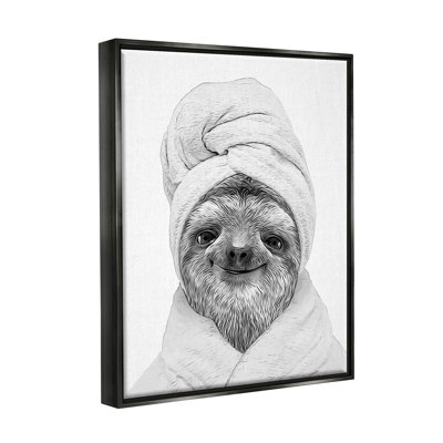 " Sloth In Bathrobe Animal Portrait " by Annalisa Latella
