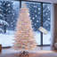 Arbre de Noël artificiel Ft avec base en acier, floqué neige, utilisation intérieure