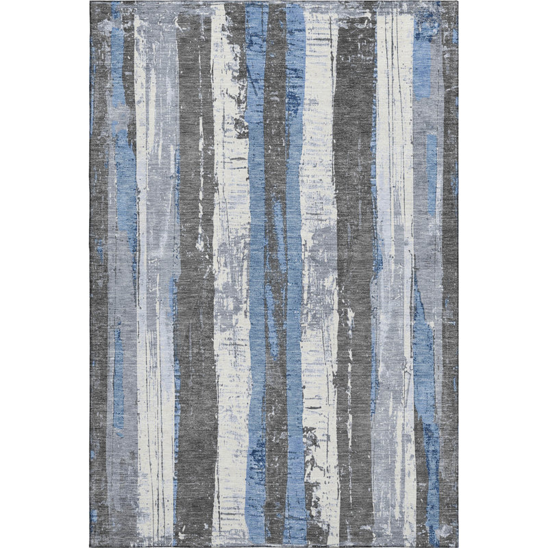 Premium Machine Washable Crestover AMF1872 Stripes Rug, Rectangle 3' x 5'