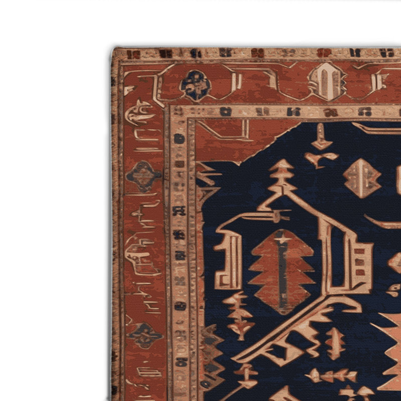 Tapis d'intérieur et d'extérieur brun Persian, Rectangle 4pi x 6 pi