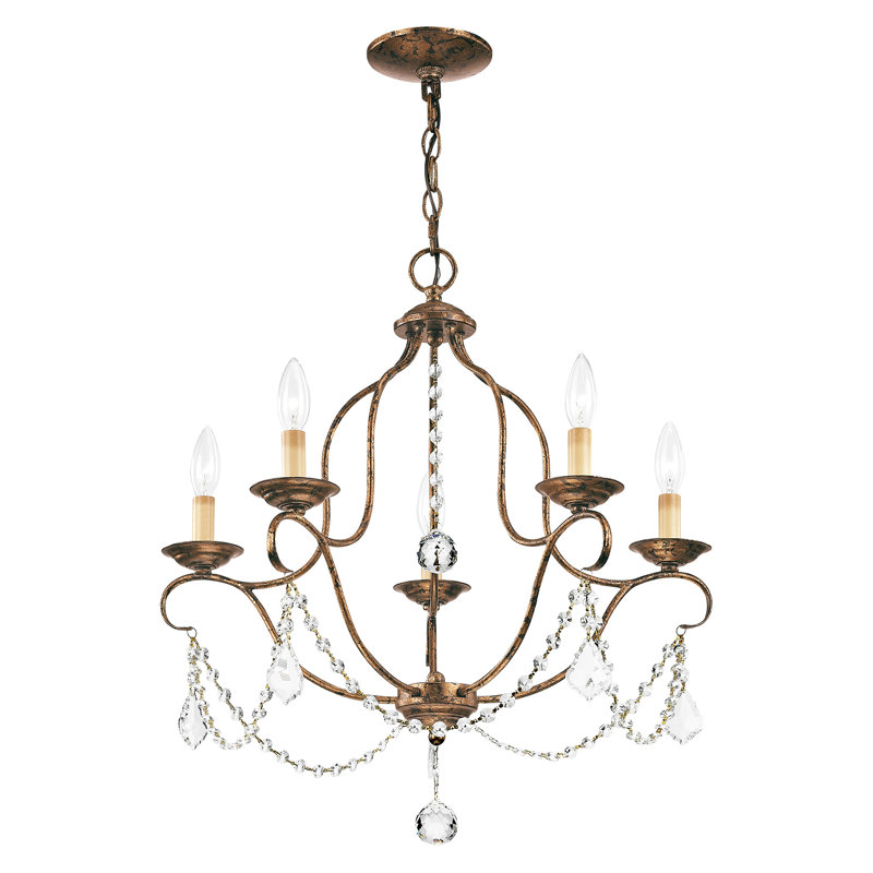 Daniesha 5 - Light Dimmable Empire Chandelier, Venetian Golden Bronze