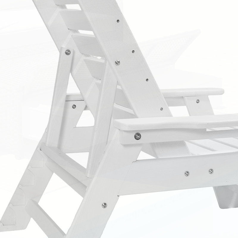 Chaise longue d'extérieur inclinable réglable à 6 positions pour la détente sur le patio et la piscine, Blanc