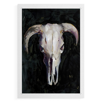 Horned Skull I - Impression sur toile seulement - NON-CADRE