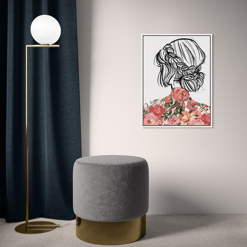 Portraits de printemps - peinture sur toile, H 24 po x l 16 po, Toile blanche encadrée