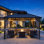 12 pi. L 12 pi. D Pavillon de jardin extérieur en aluminium avec toit double et rideaux en métal