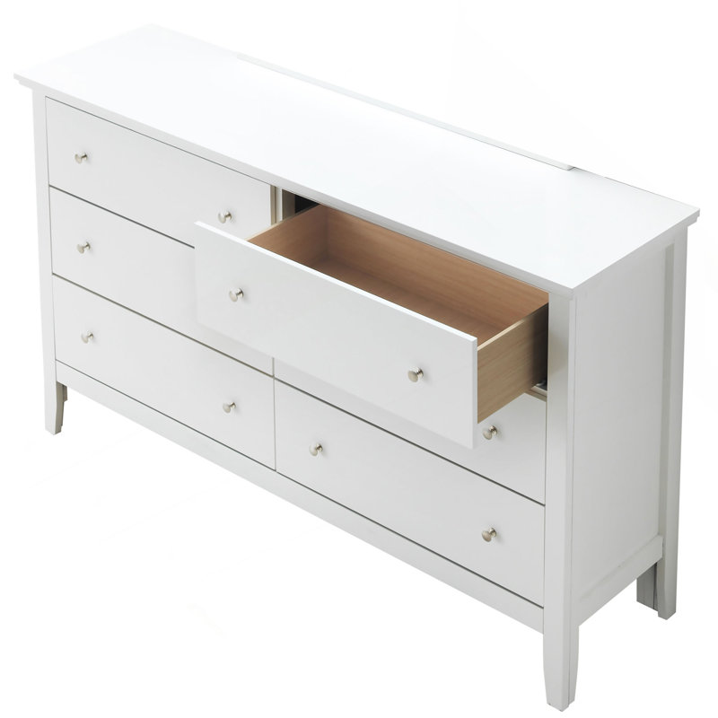 Commode 6 tiroirs avec boutons ronds