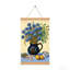 «Blue Thistle Still Life», art mural à volutes suspendues, 16 x 24, cintre encastré en bois