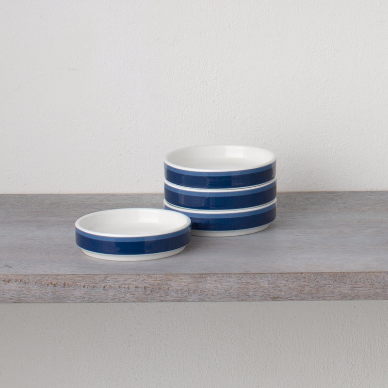 Mini assiettes à rayures Norstake Colorstax 3-3 / 4 ", Bleu