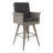 30" Outdoor Wicker Swivel Barstool With Water Resistant Cushion, Mixed Black And Dark Grey