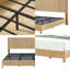 Très grand lit plateforme en bois avec lignes courbes ondulées, lit de ferme moderne avec accents en bois rustique et cadre en fer, aucun sommier nécessaire-67925022