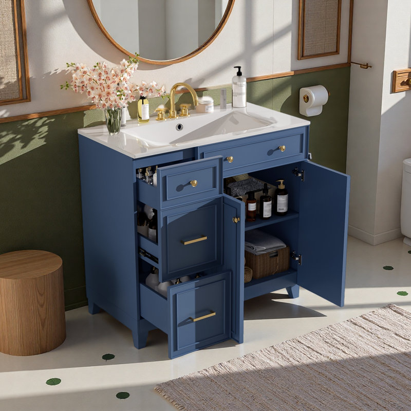 36" Blue Bathroom Vanity