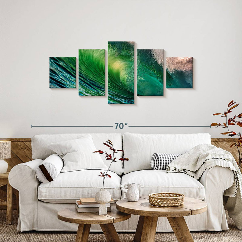 Green Ocean Wave, 24" H x 55" W