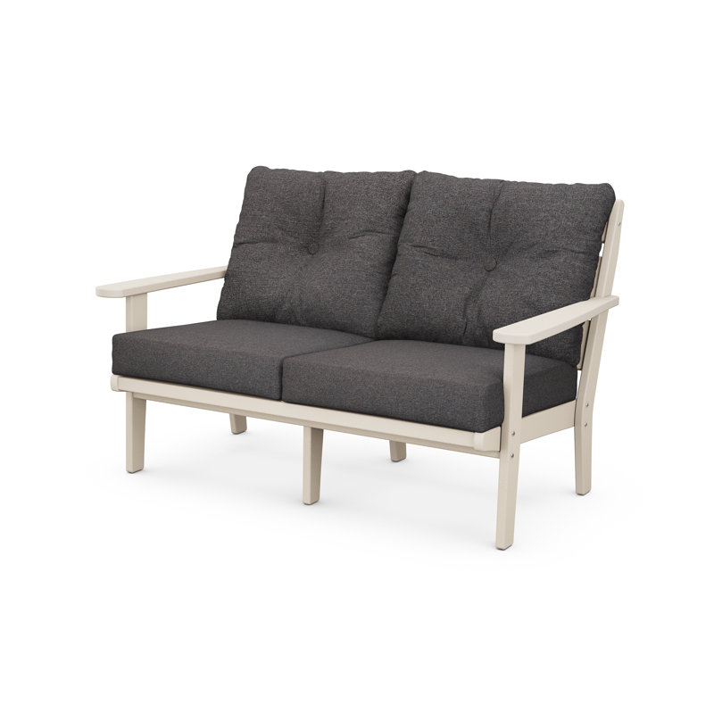 Causeuse Sarahi POLYWOOD x Sol 72, Sable, Revolution® gris anthracite cendré