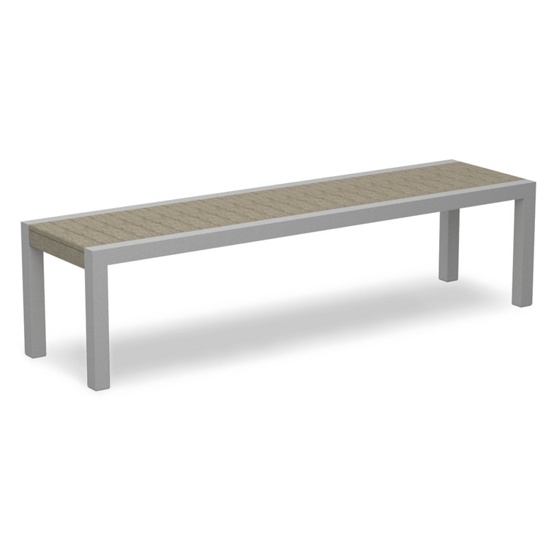 POLYWOOD MOD 68" Bench, Textured Silver, Green