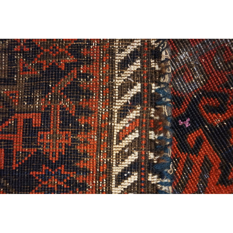 Late 19th Century Small Scatter Size Antique Tribal Afghan Baluch Square Rug