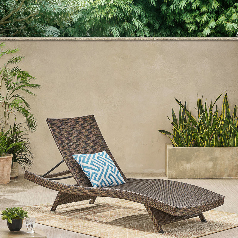 Chaise longue en osier Salem, Moka