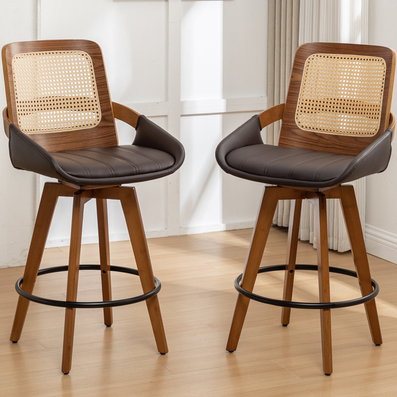 Shayleah Swivel Bar Stool, Brown, Counter Stool (66cm Seat Height)