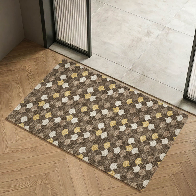 Tapis géométrique Premium lavable à la machine Villers AMF2568, Chocolate, 1'8" x 2'6"