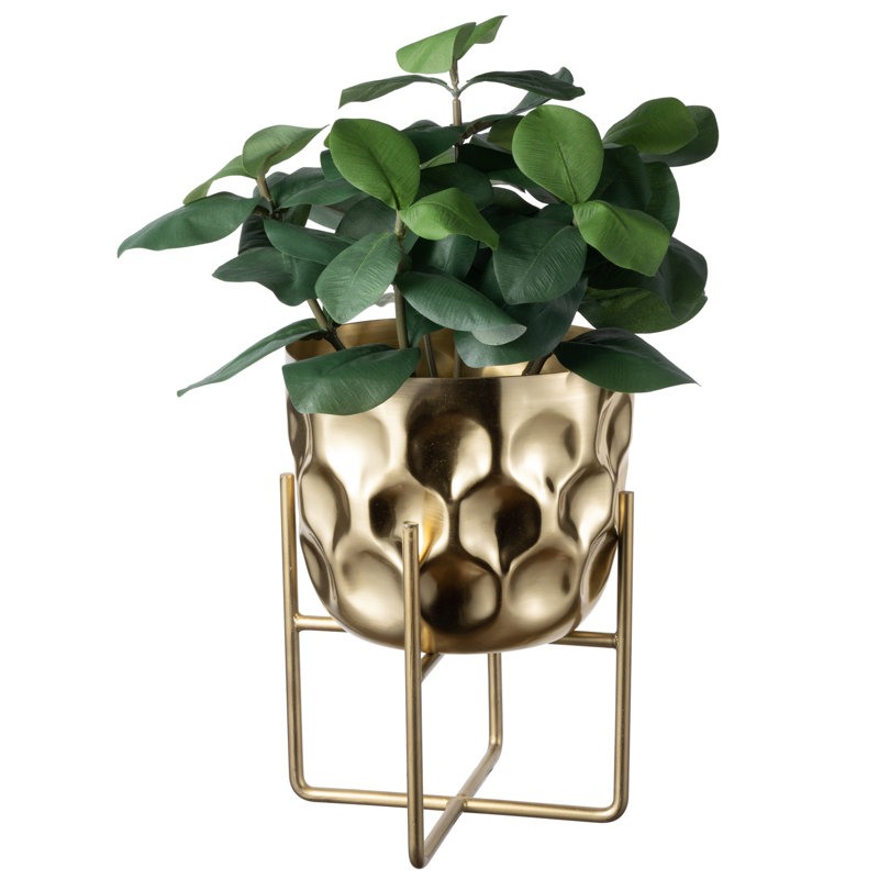 Laraea 7 Inch Hammered Metal Pot Planter
