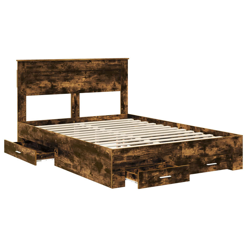 Bed, European Double (140 x 200 cm), Smoked Oak