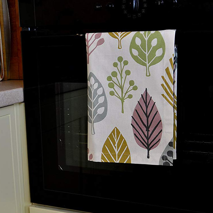 Alexys Cotton Jacquard Kitchen Towel, Blush Pink