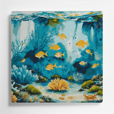 Art mural vert en métal Hawaiian Tide Pools