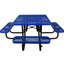 Table de pique-nique 46 po carrée en acier bleu pour l'extérieur