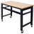 Workbench - 48" Wide Rolling Workbenches For Garage - Adjustable Height, Workshop Tool Bench, Metal With Rubber Wood Top
