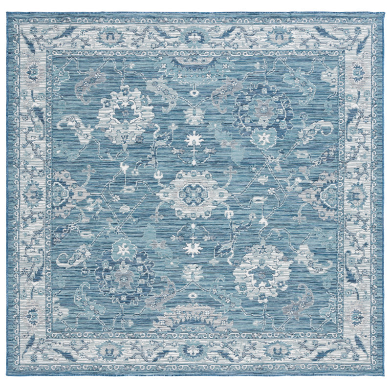 Paderna Sunrise Performance Oriental Indoor/Outdoor Area Rug, Square 6'7"