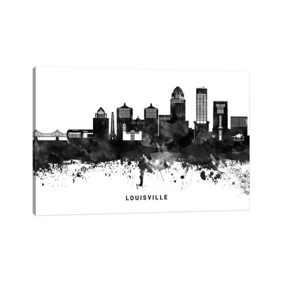 Louisville Skyline Black & White par Walldecoraddict - Estampe numérique sur toile tendue avec châssis