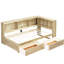 Lit de jour simple en bois avec tiroirs de rangement, ports et options utiles - espaces durables, douilles à deux tiroirs-508348863