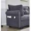 Canapé modulaire en L 112,2 po avec repose-pieds, tissu gris résistant aux rayures-115019496