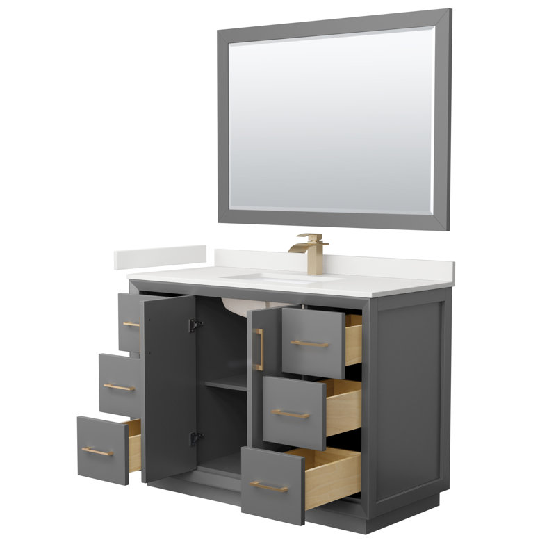Strada 48'' W Single Vanity, Dark Gray, WDX13349, Satin Bronze