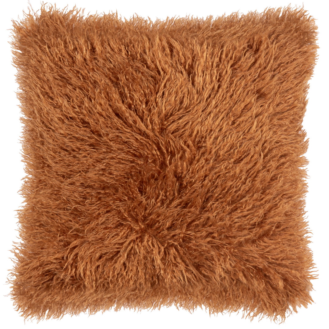 Furn Unisex Brown Rowan Faux Fur Cushion In | Size: 50Cm X 50Cm - Image 3