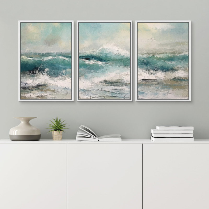 Coastal Beach, H 24 po x l 48 po x P 1,5 po, Cadre flottant blanc