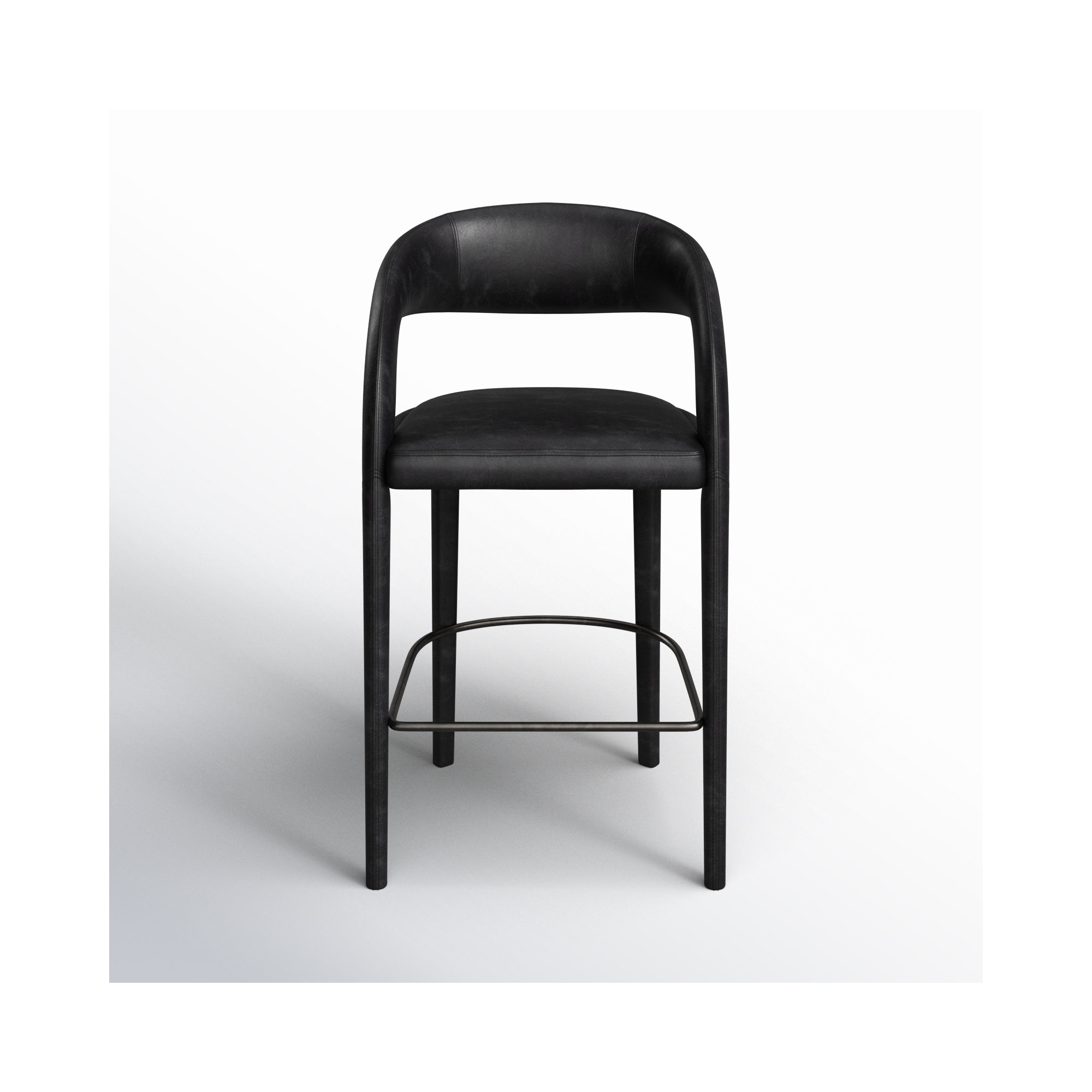 Geoffrey Counter & Bar Stool, Bar Stool (30.51" Seat Height), Sonoma Black/Genuine Leather