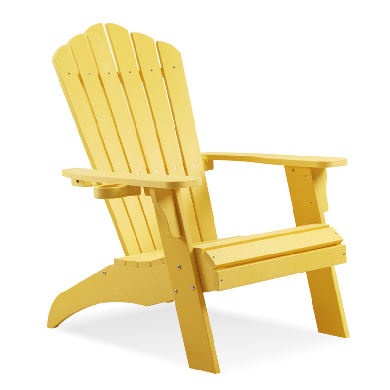 Fauteuil Adirondack surdimensionné avec porte-gobelet, Jaune