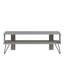 Modern Grey TV Stand with Wall-Mount Capability, 47.2 x 16.5 x 16.9 inches | 100% Melamine Coated Particle Board, Thickness: 0.7 inches | Multiple Shelves for Storage, Stylish Industrial Design for Living Room-108051076