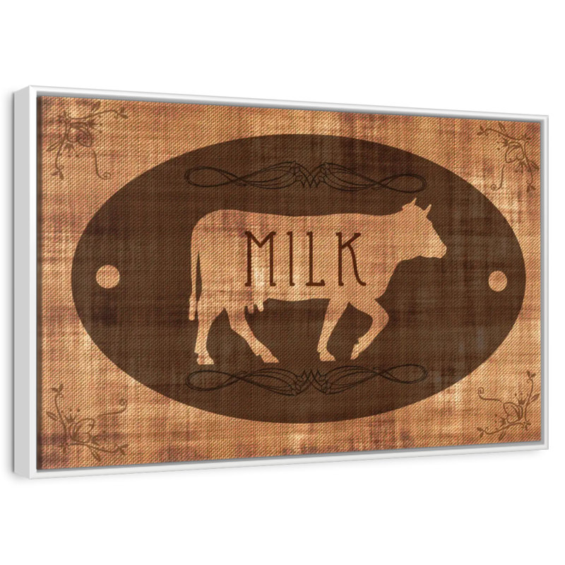 Lait de vache, 25 po x 17 po, Cadre flottant blanc