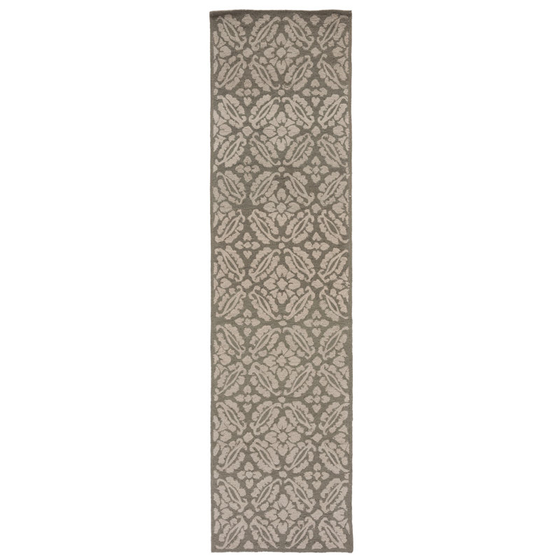 Baytown Hand Hooked Wool Pile Geometric Rug, Runner 2'6" x 12'