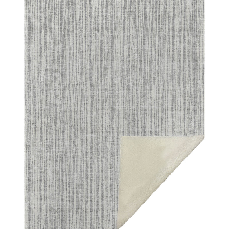 Jeté à rayures Addison Sherpa ASB760, Gris