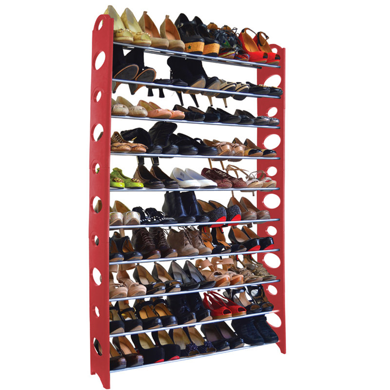 50 Pair Shoe Rack, Red
