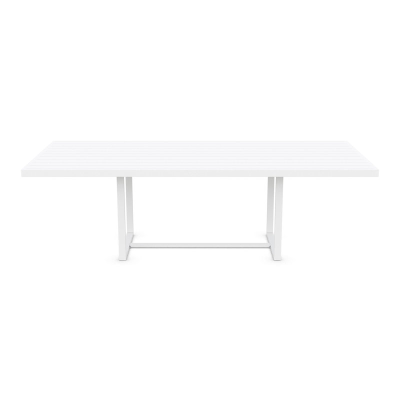 Pavia Power Coated Aluminum Dining Table, 39.37" W x 70.87" L x 29.13" H, Matte White