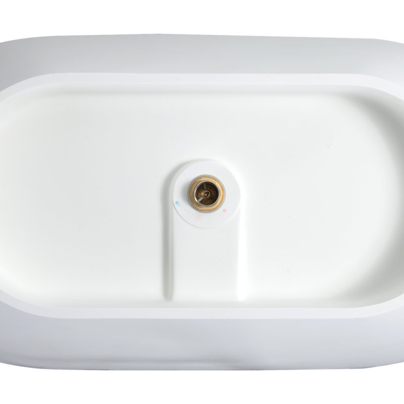 Baignoire de trempage autoportante 69 po - Résine de pierre fabriquée à la main de luxe, blanc mat